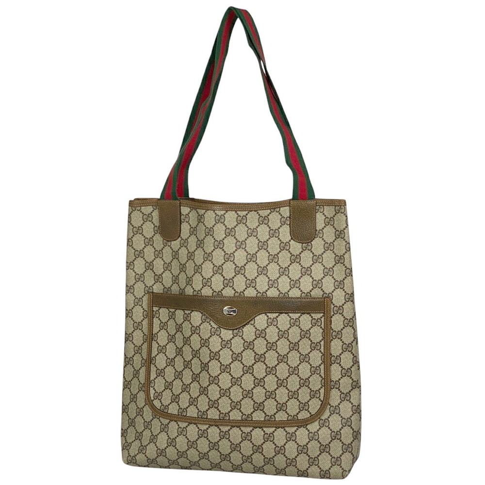 Gucci GG tote bag shoulder Sherry Web canvas beige brown